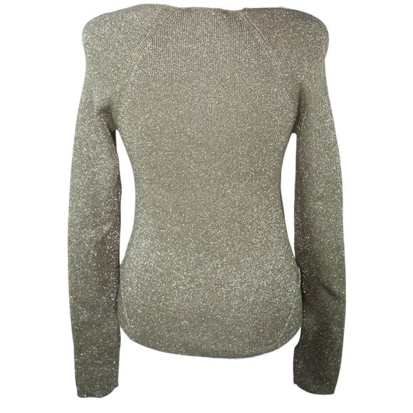 House of Harlow 1960 Sparkle Long Sleeve Bodice Top Sweater Disco Goth Medium - Picture 3 of 13